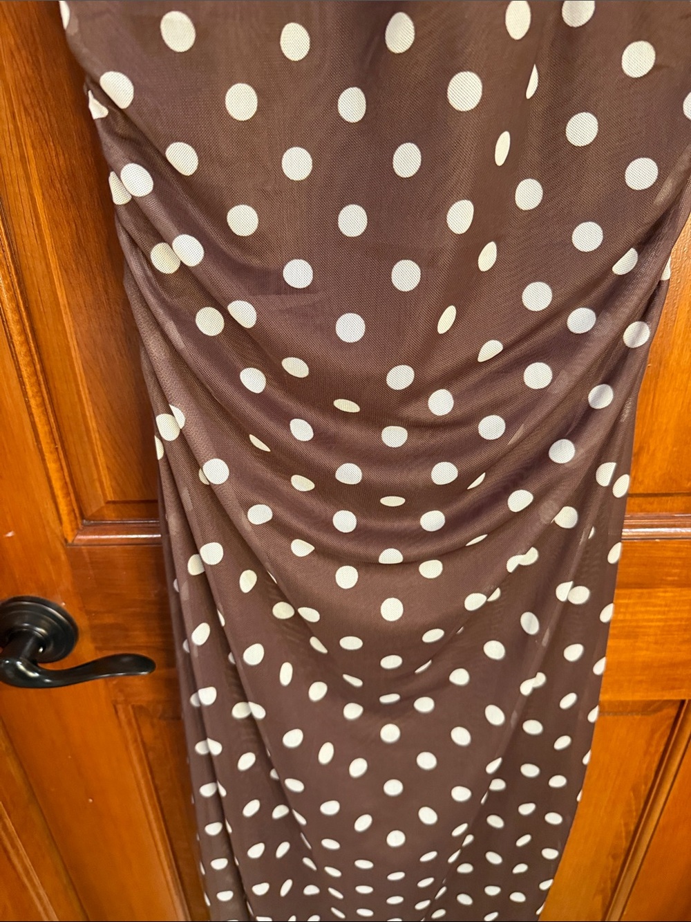 Caroline Constas Brown and White Polka Dot Halter Midi Dress - Picture 4 of 7
